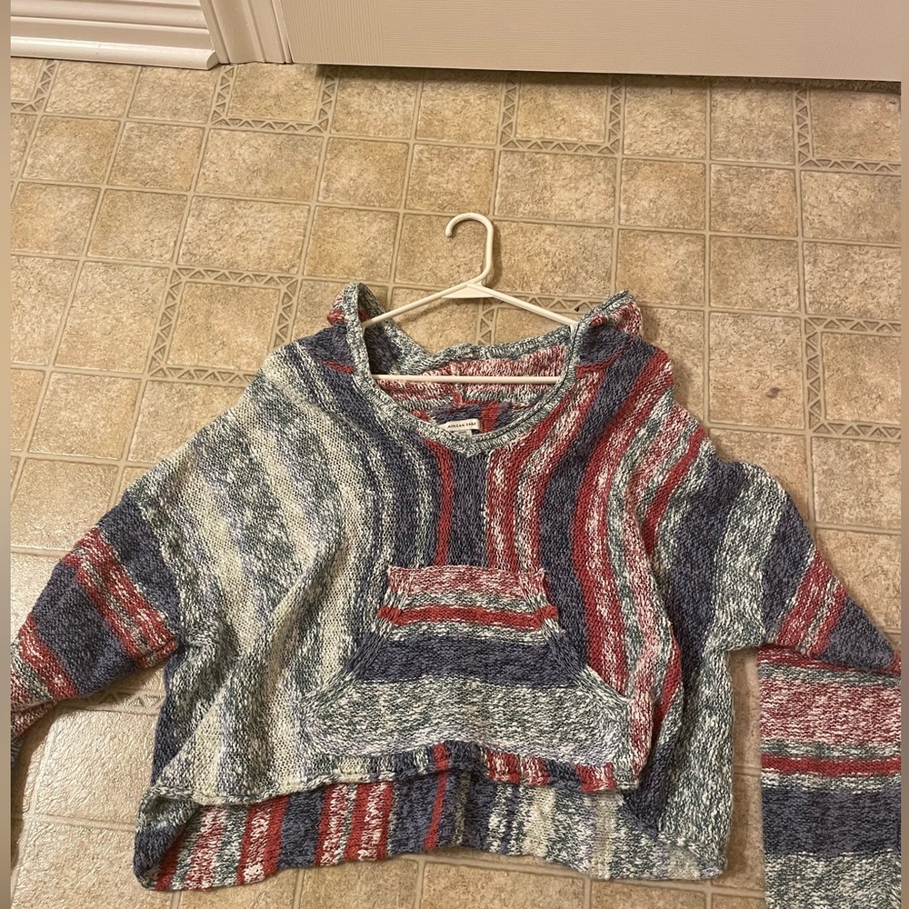 boho american eagle cropped hoodie